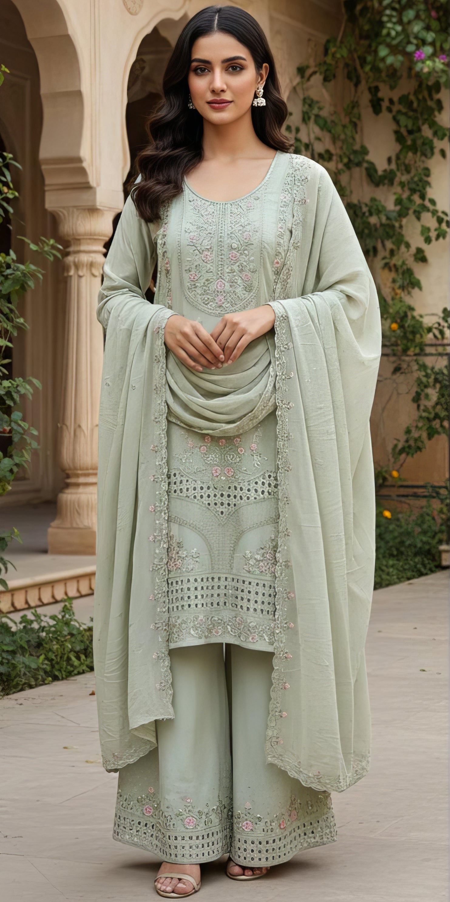 Georgette Zarkan Plazo Suit EASR0088