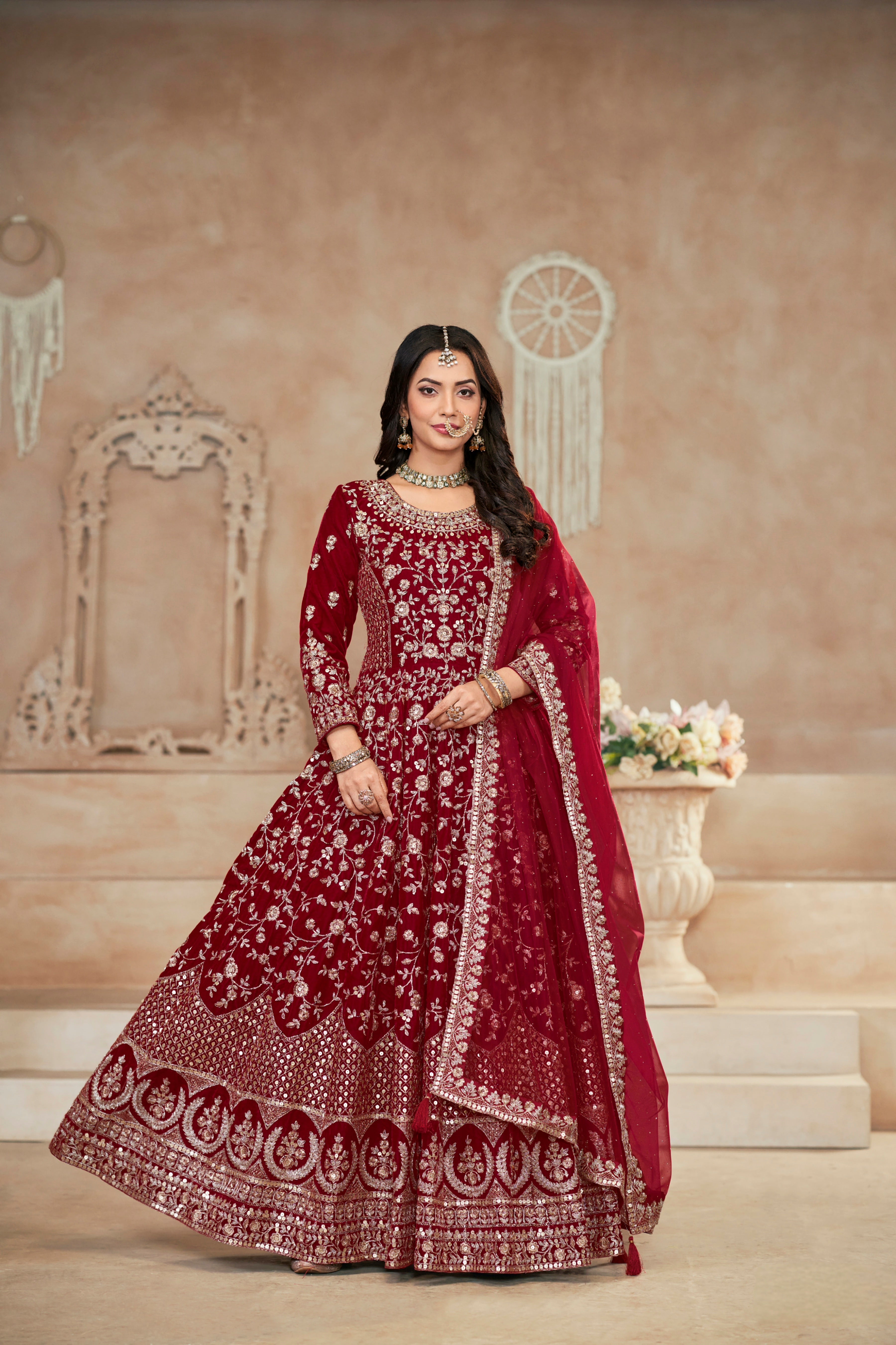 VELVET FABRIC DESIGNER GOWN LXGW0011