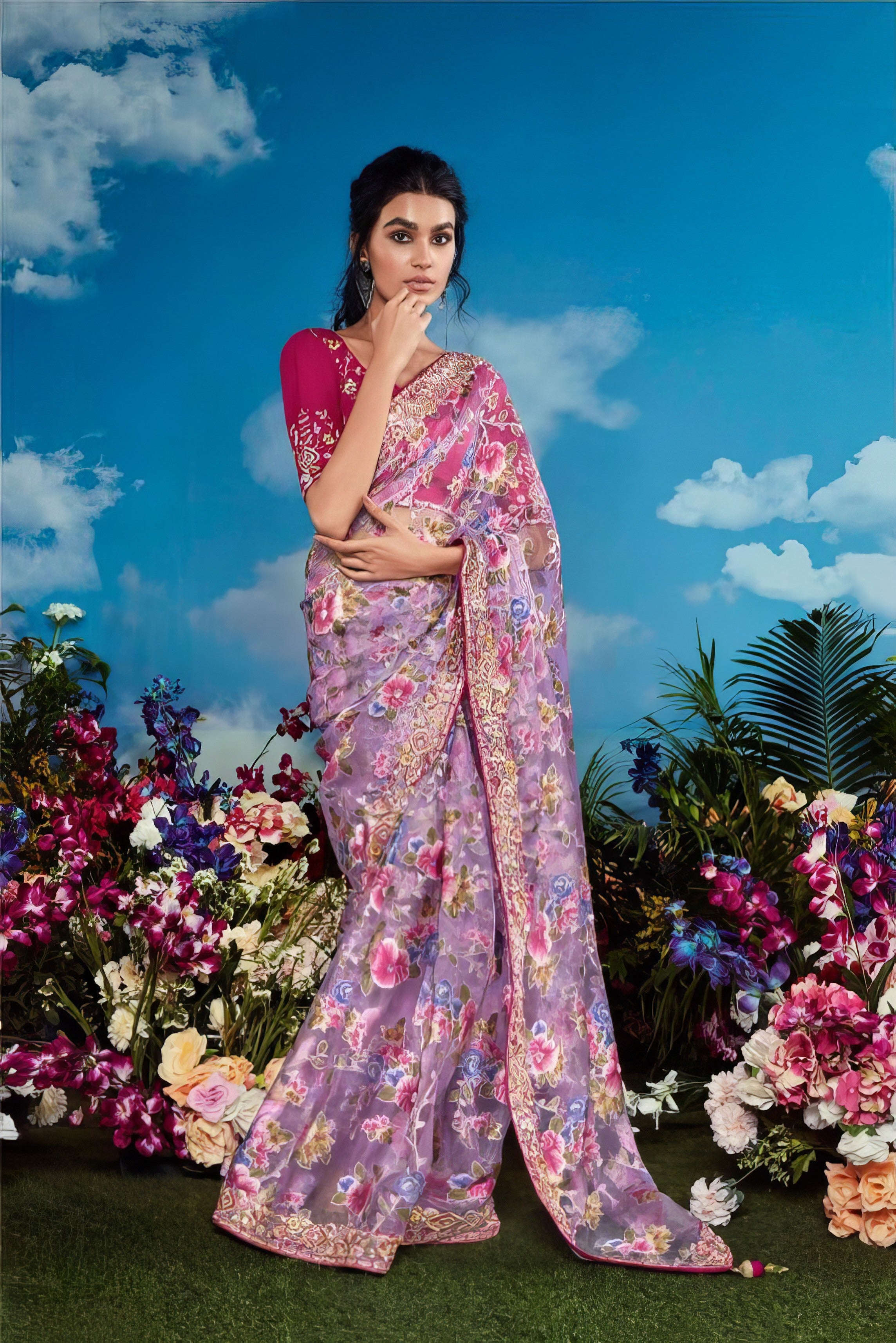 Pure Brasso Fabric Saree LXSE0028