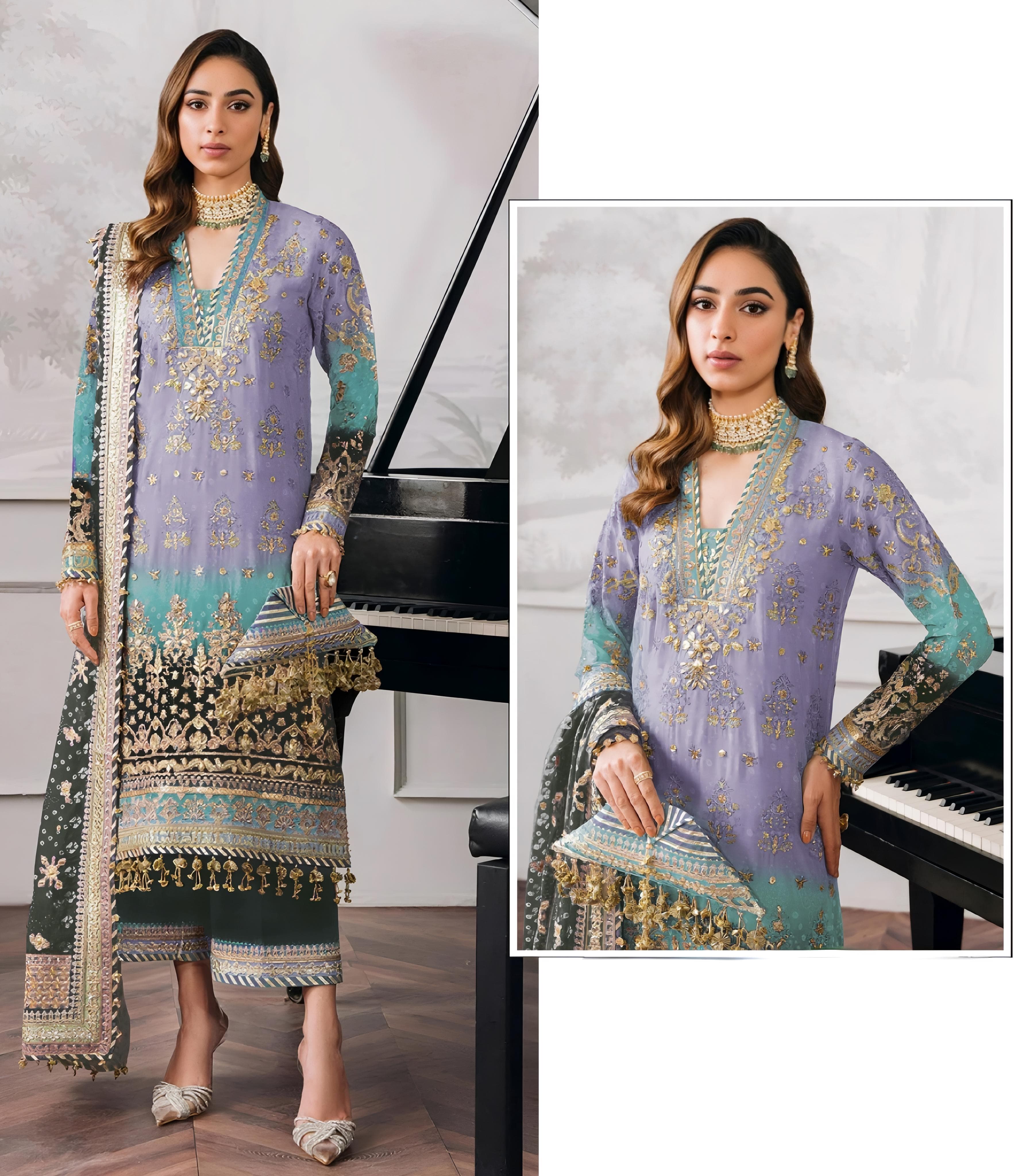 Sitara Glint Embroidered Pakistani suit EAPK0002