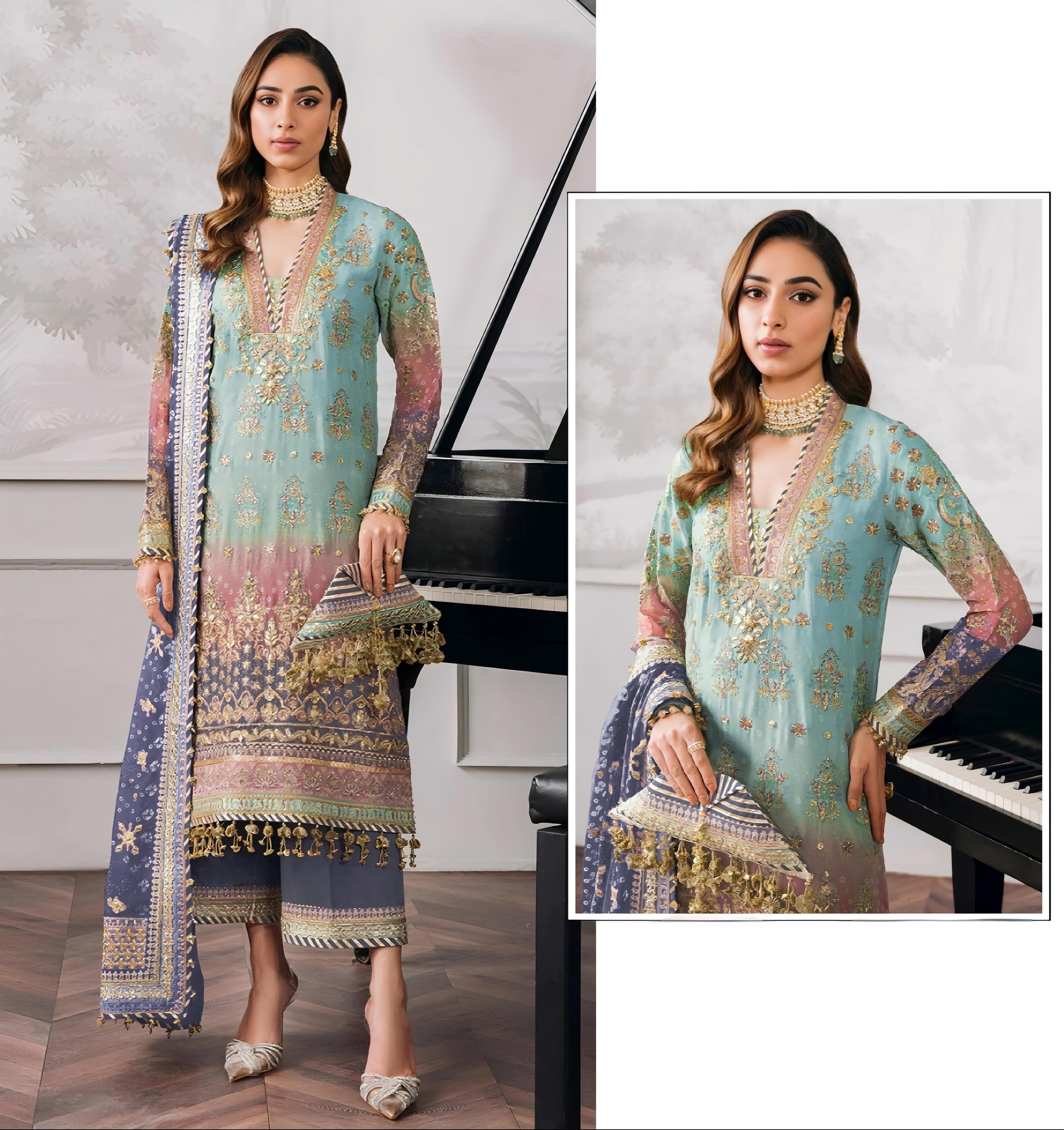 Sitara Glint Embroidered Pakistani suit EAPK0002
