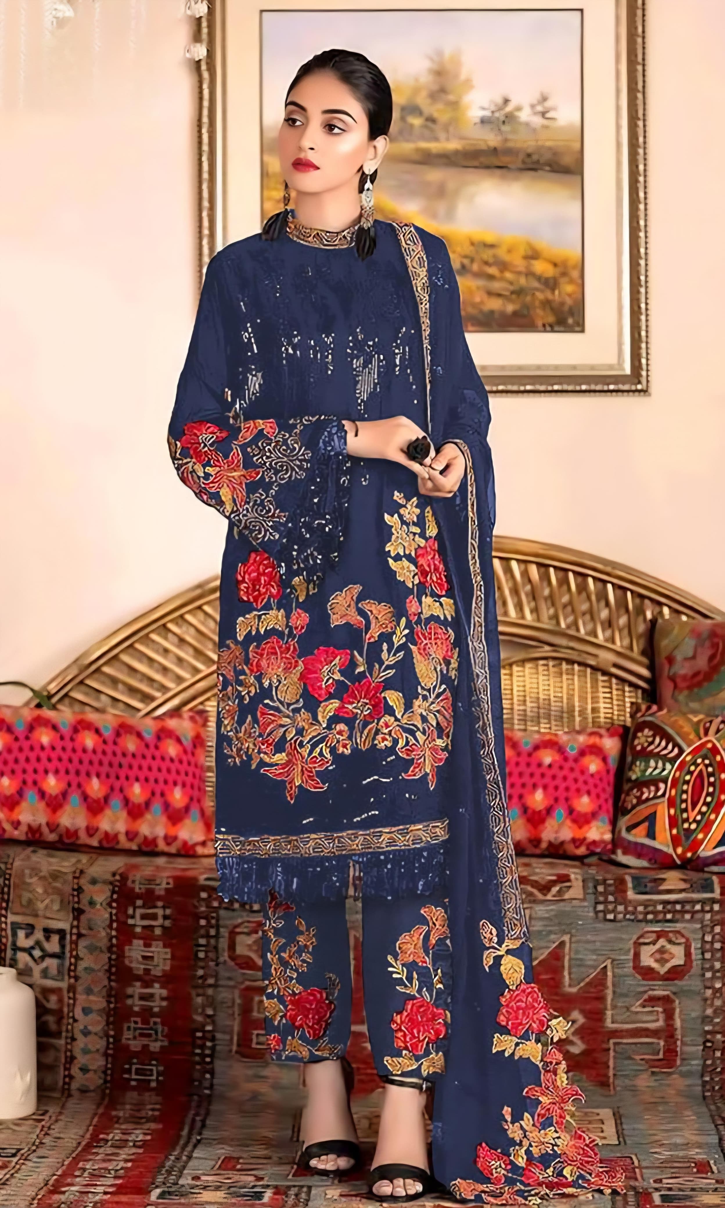 Georgette fabric designer Pakistani Suit EAPK0030