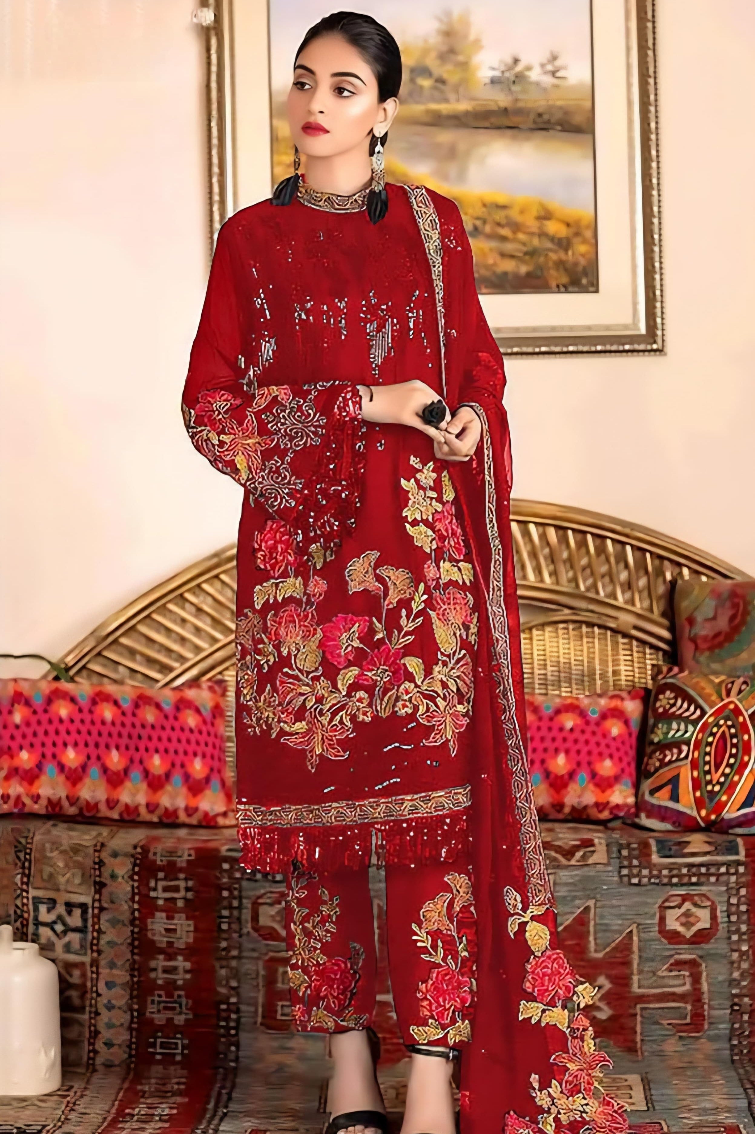 Georgette fabric designer Pakistani Suit EAPK0030