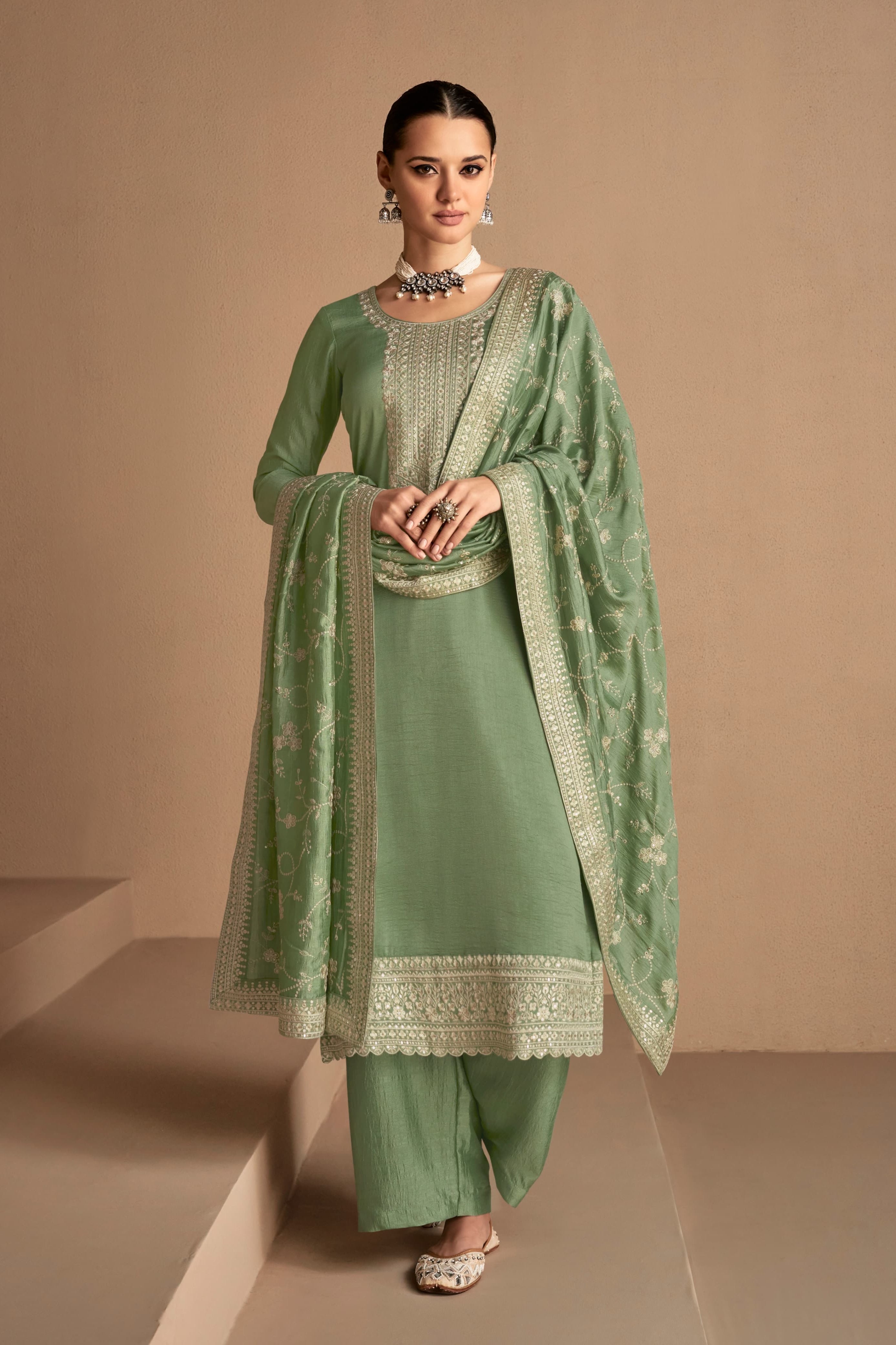 vichitra fabric ethnic suit EAST0005