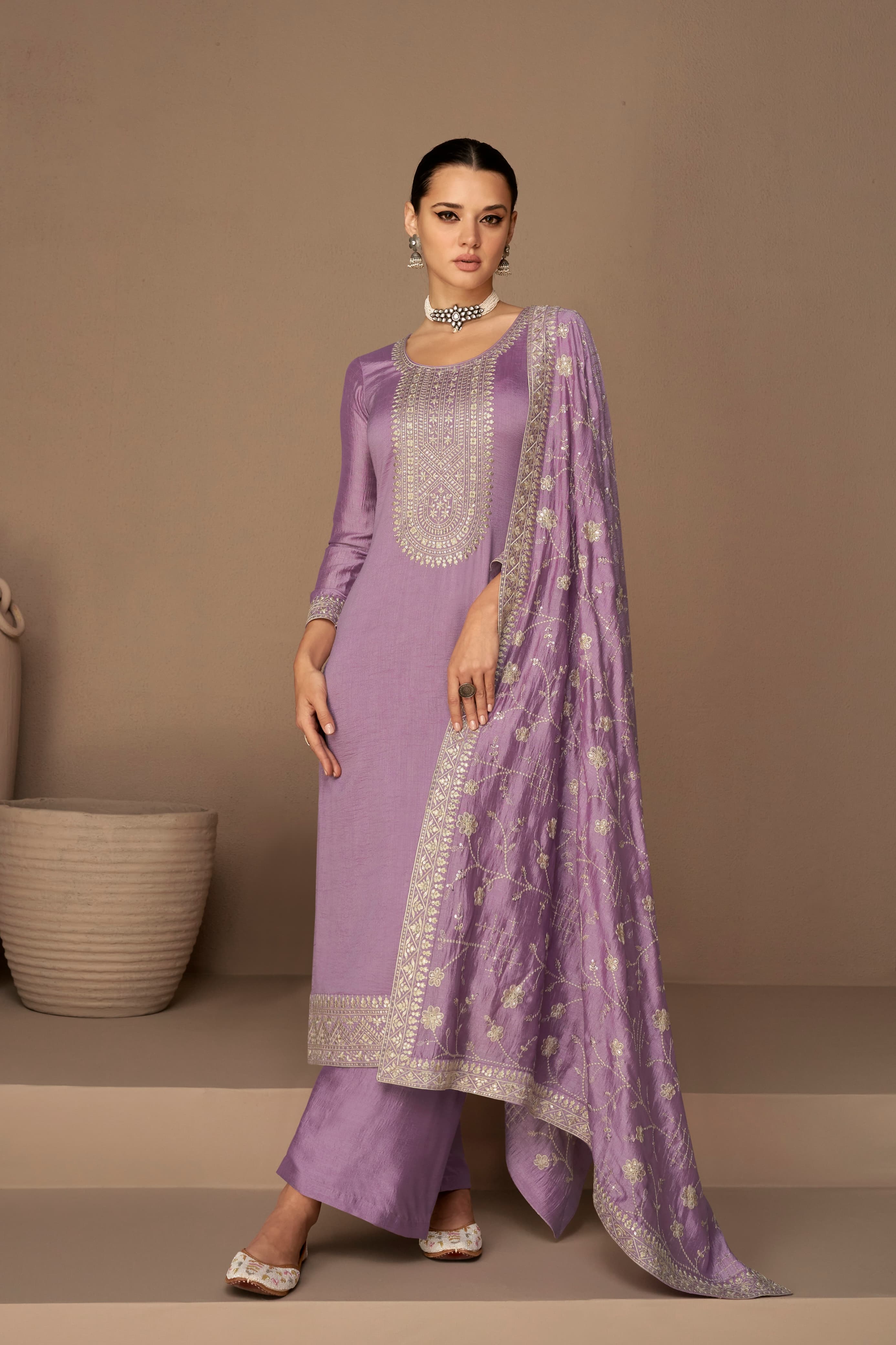 vichitra fabric ethnic suit EAST0005