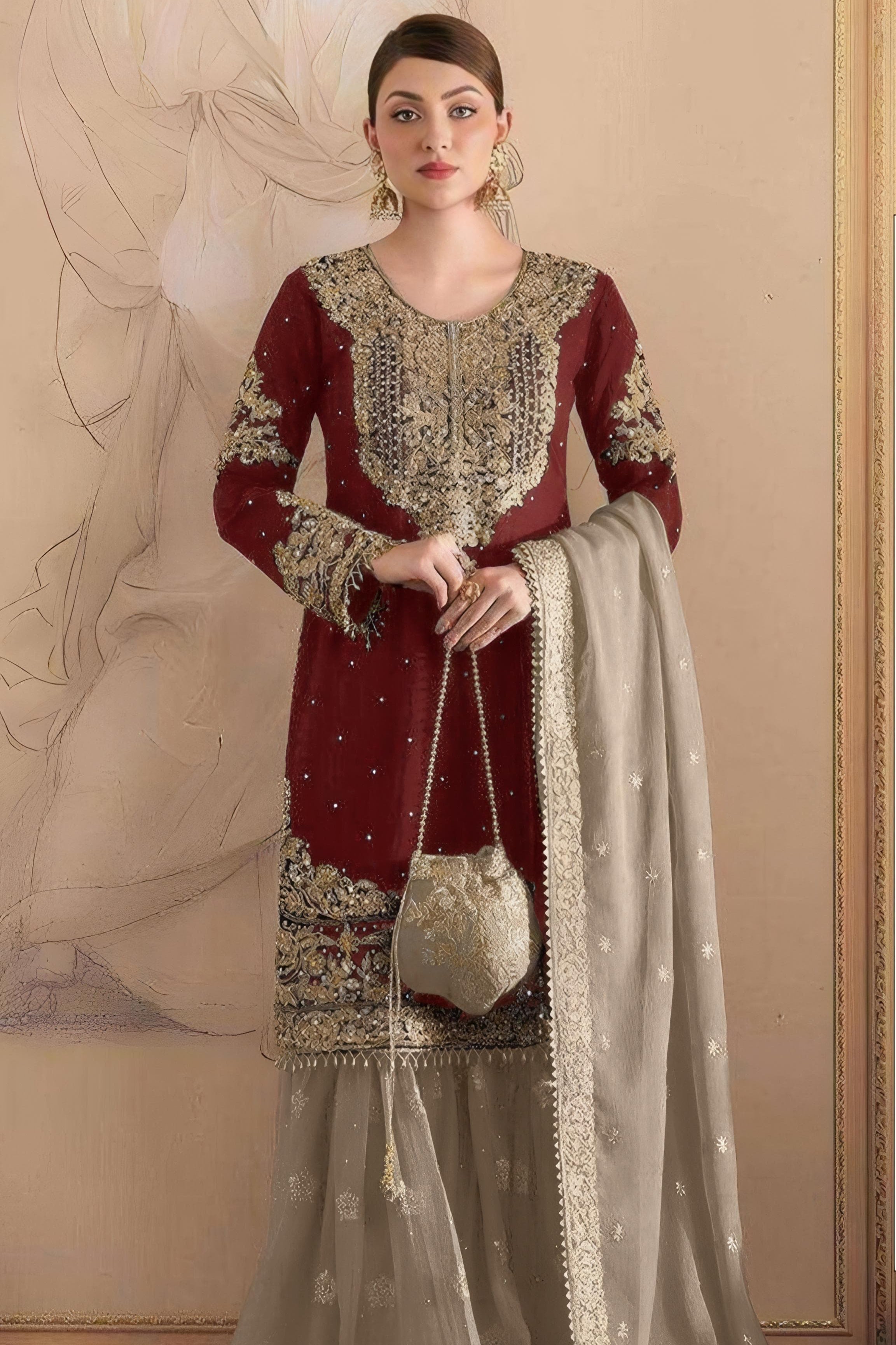 Designer Pakistani Suit with zari work EAPK0045