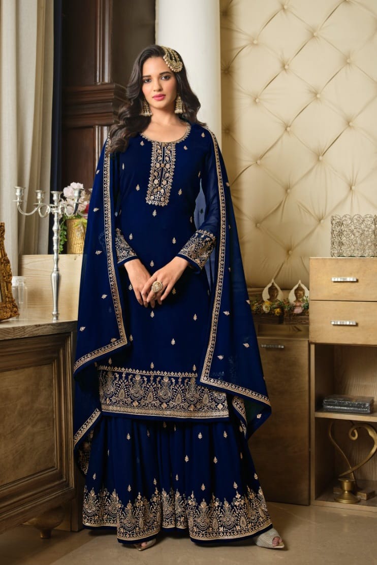 Designer Sharara Suit with Sequence & Lace Dupatta EASR0001