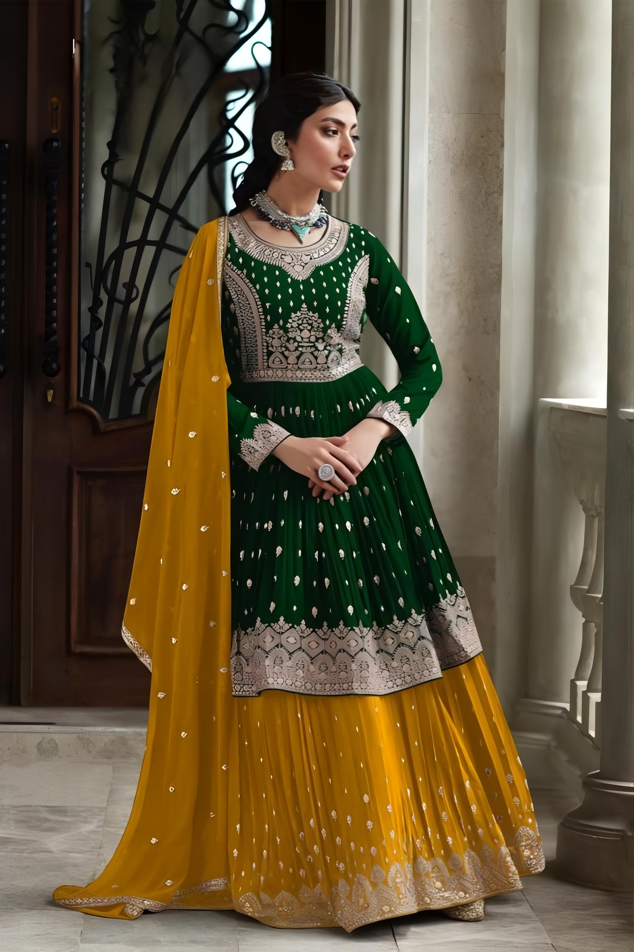 Bluming Georgette Embroidery Work SHARARA EASR0002