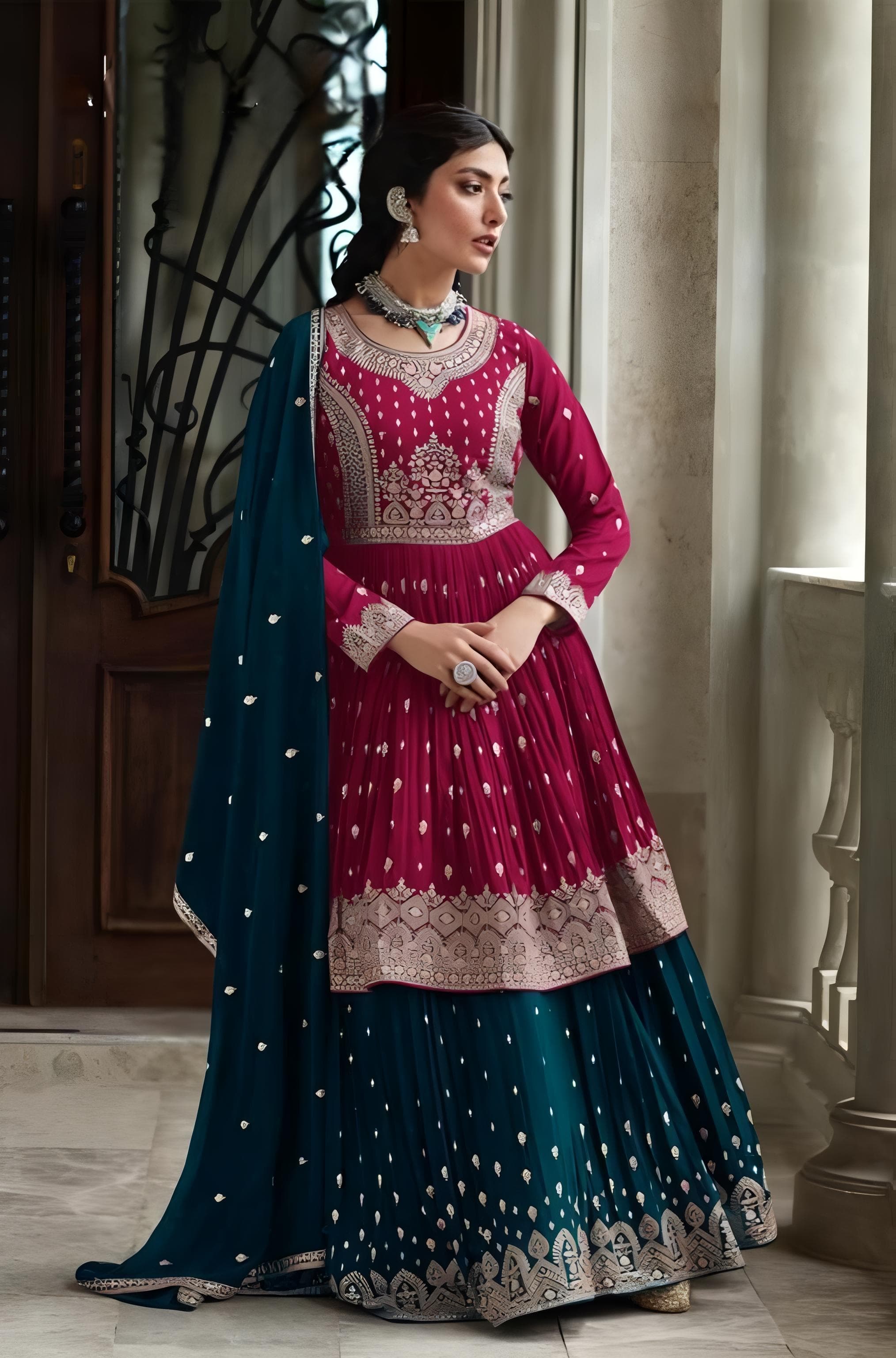 Bluming Georgette Embroidery Work SHARARA EASR0002