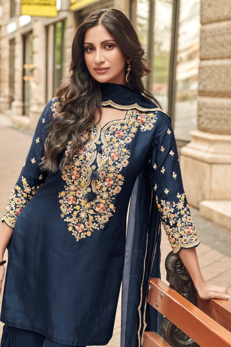 Heavy Vichitra Embroidery Work SHARARA EASR00015