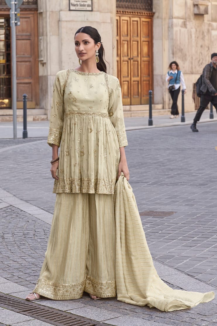 Real Simmer Embroideried SHARARA EASR00016