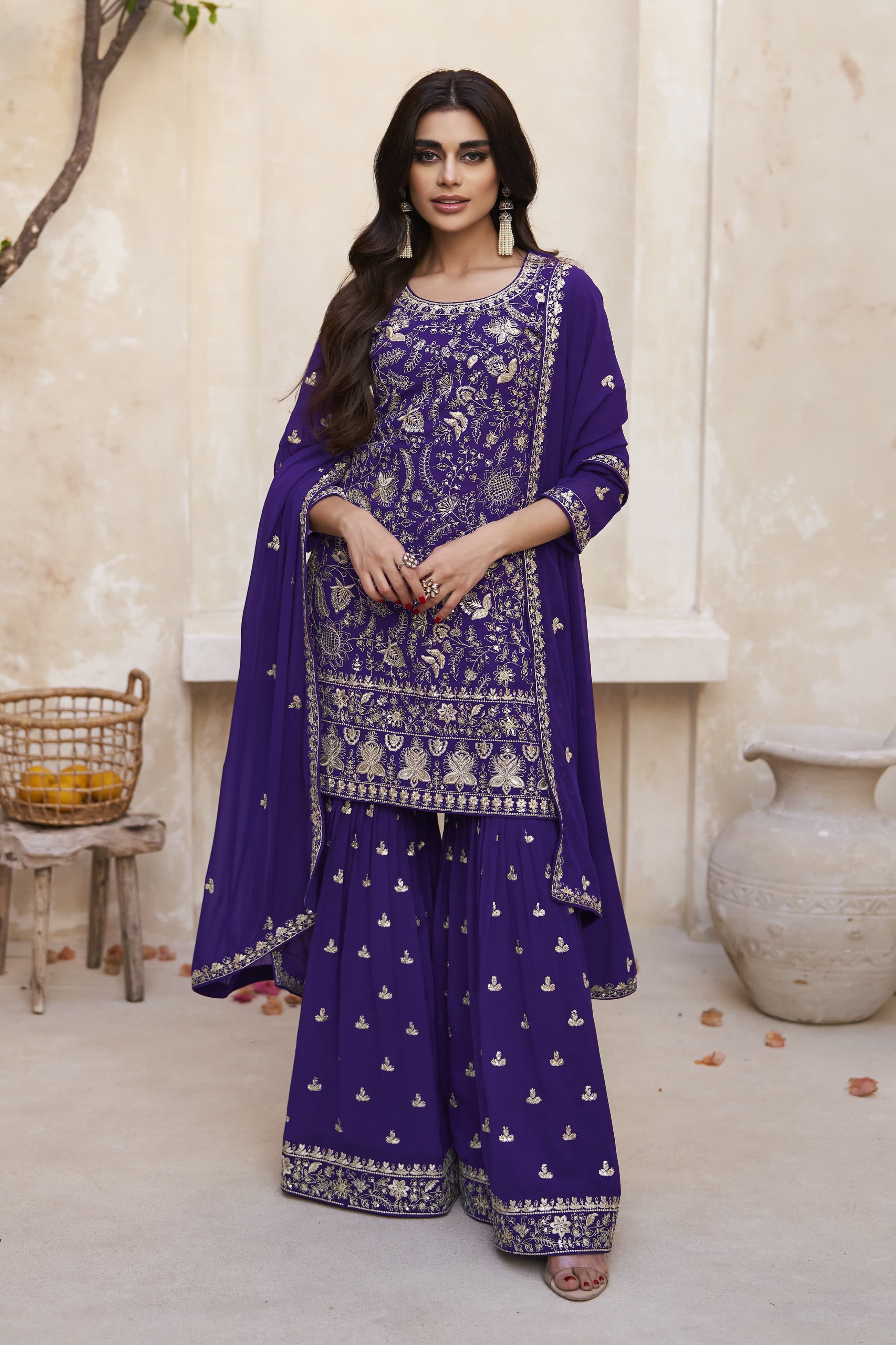 Bluming Georgette Embroidery Work SHARARA EASR0017