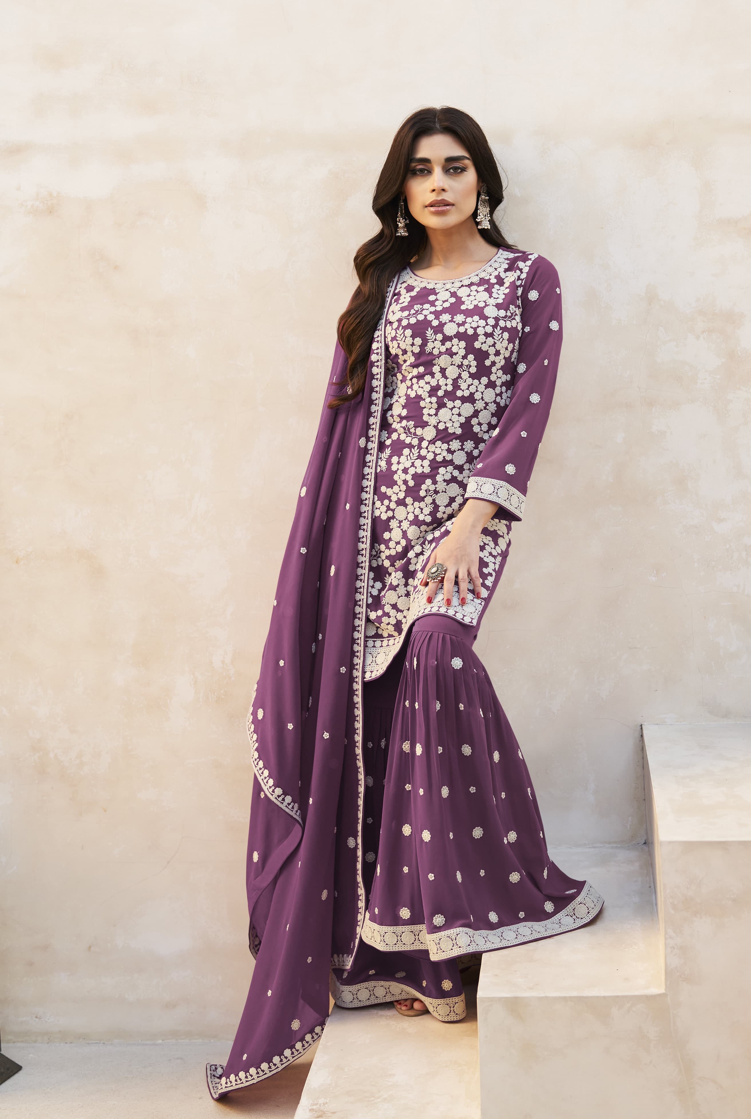 Bluming Georgette Embroidery Work SHARARA EASR0017