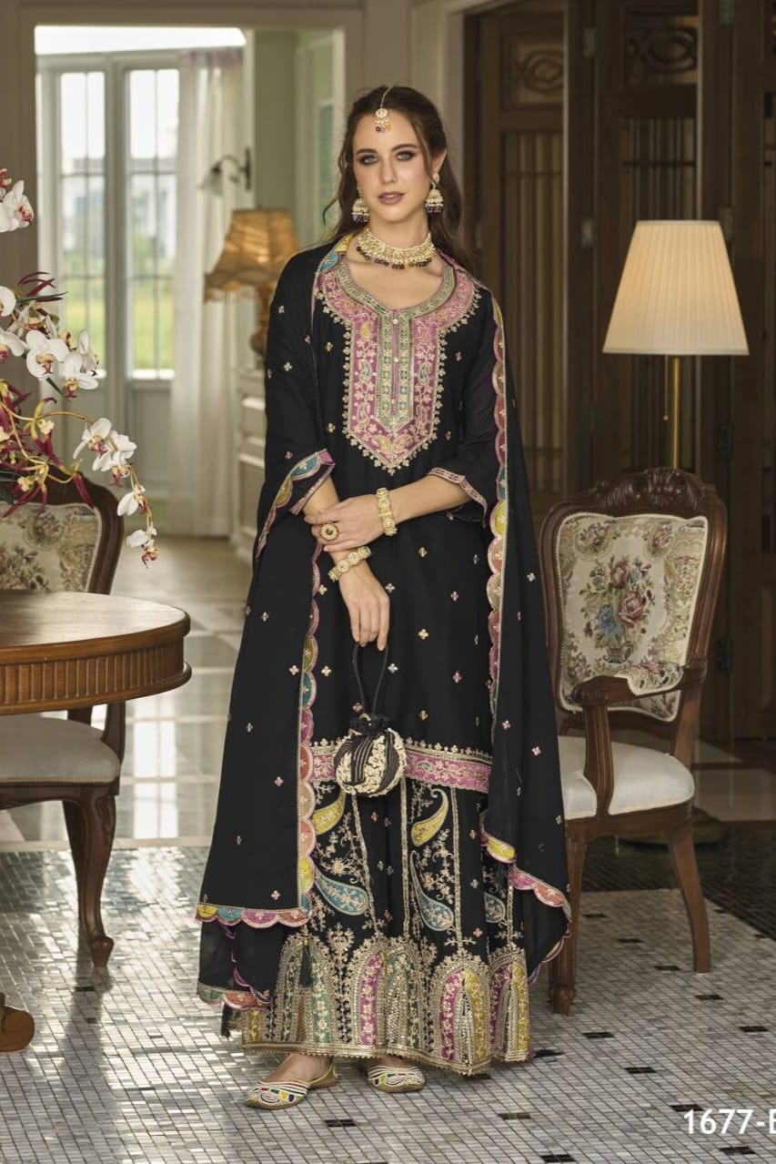 Heavy Chinon sharara with Mat Squence work EASR00020