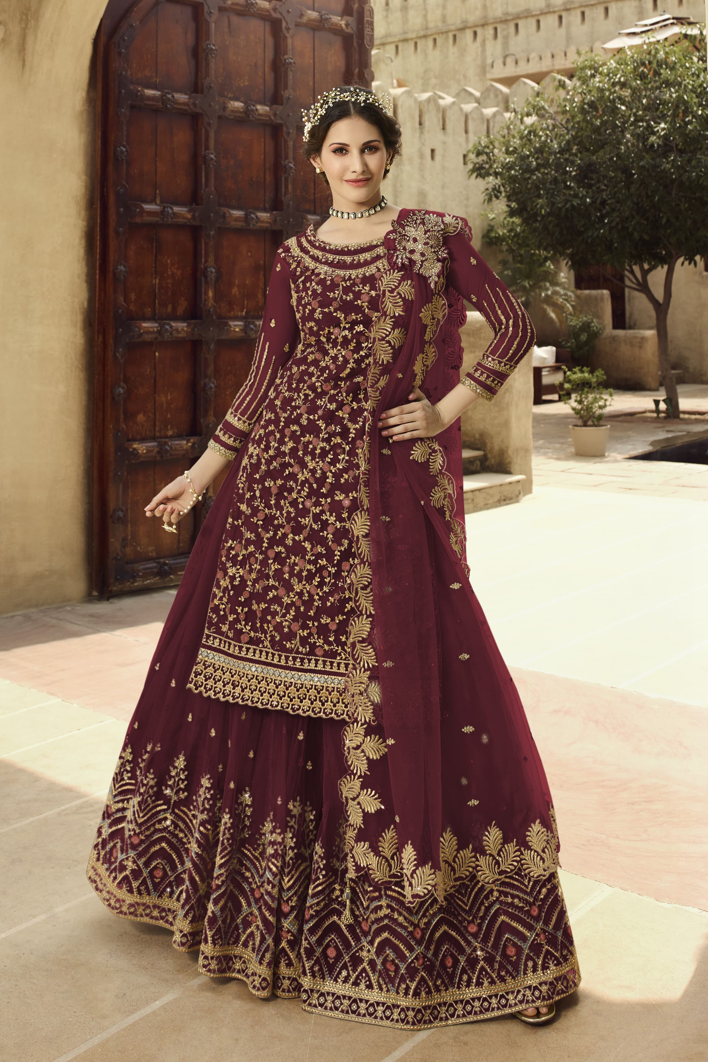Soft Net Embroidered SHARARA EASR00033