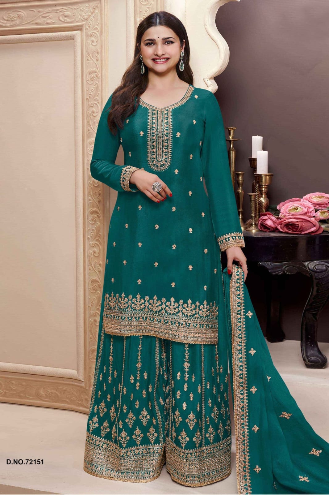 Heavy chinon fab embroderied SHARARA EASR00035