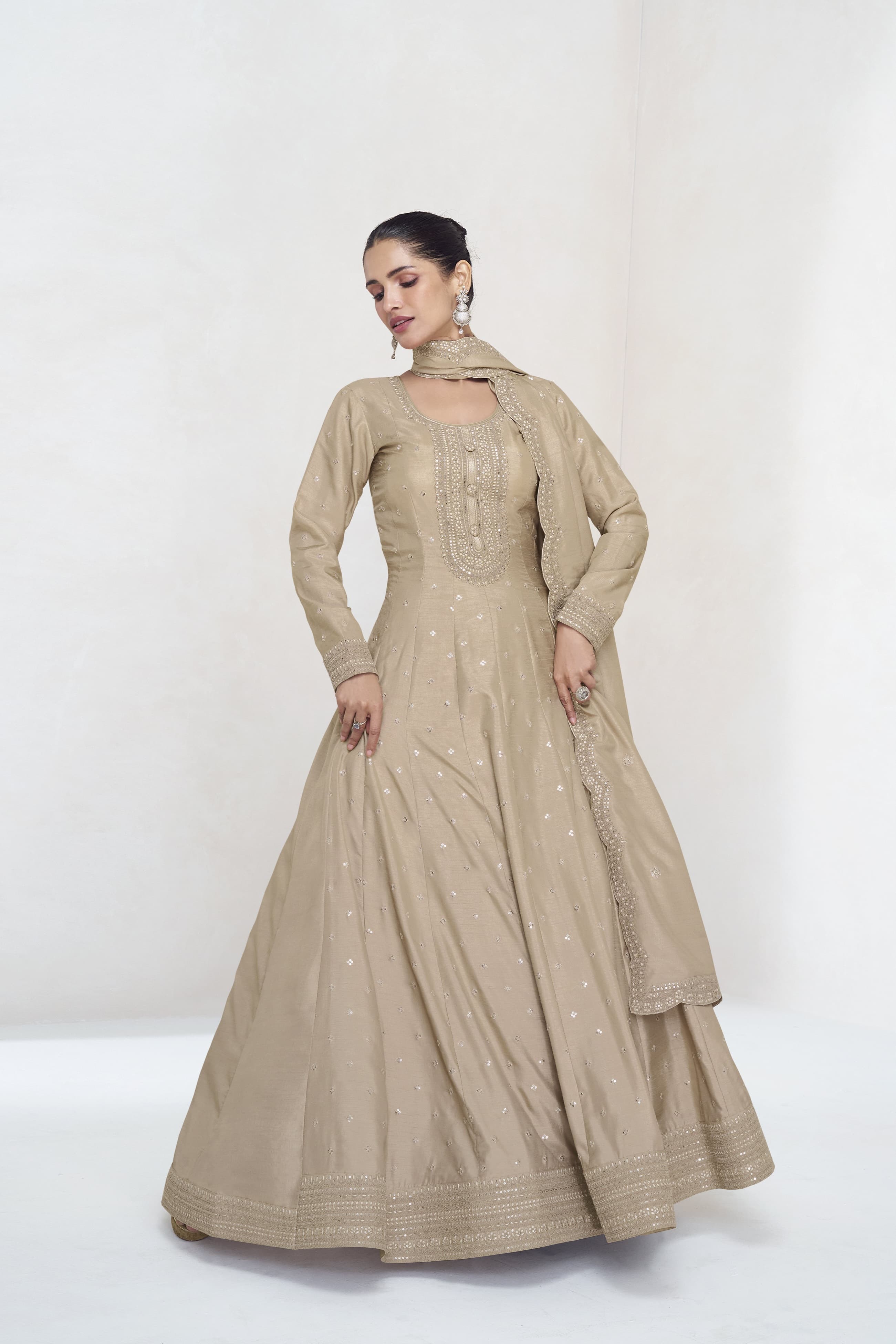 Shadow Drape Silky Fab Gown EAGW0025