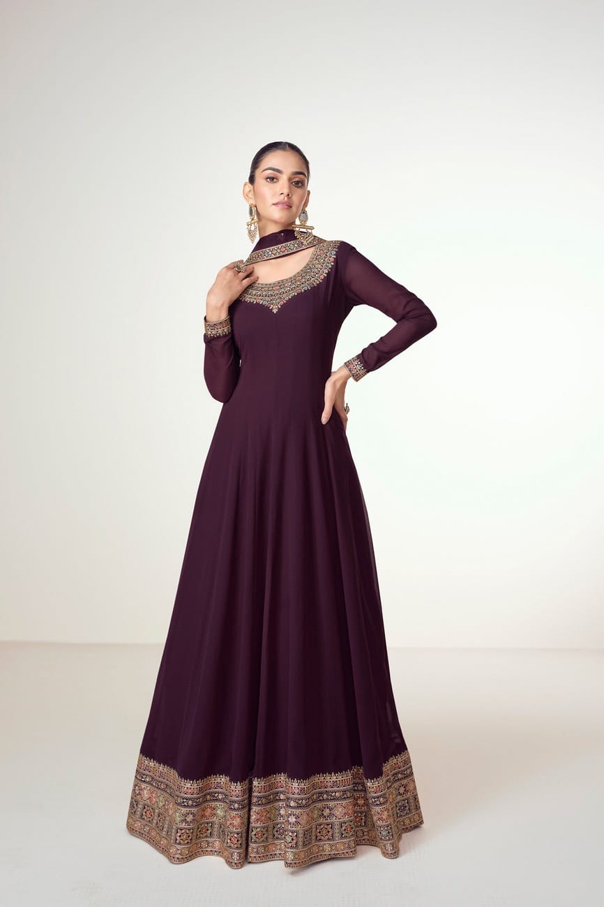 Blush Enchant Georgette Gown EAGW0032