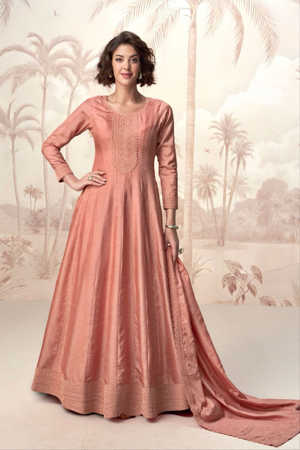 Amaira Full Stitch Premium Silk GownLXGW0025