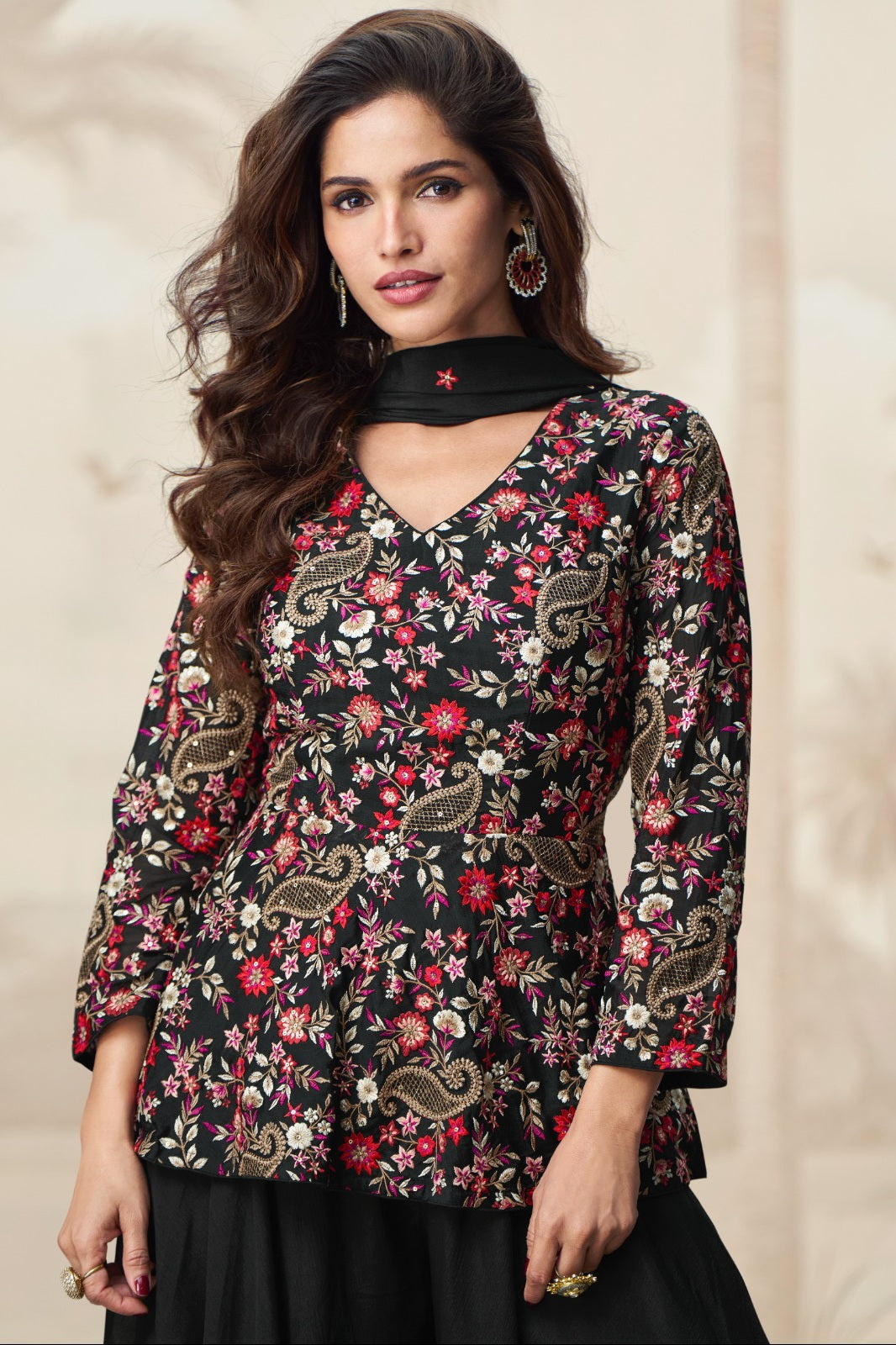 Premium Chinon Silk Luxury Sharara LXSR0006