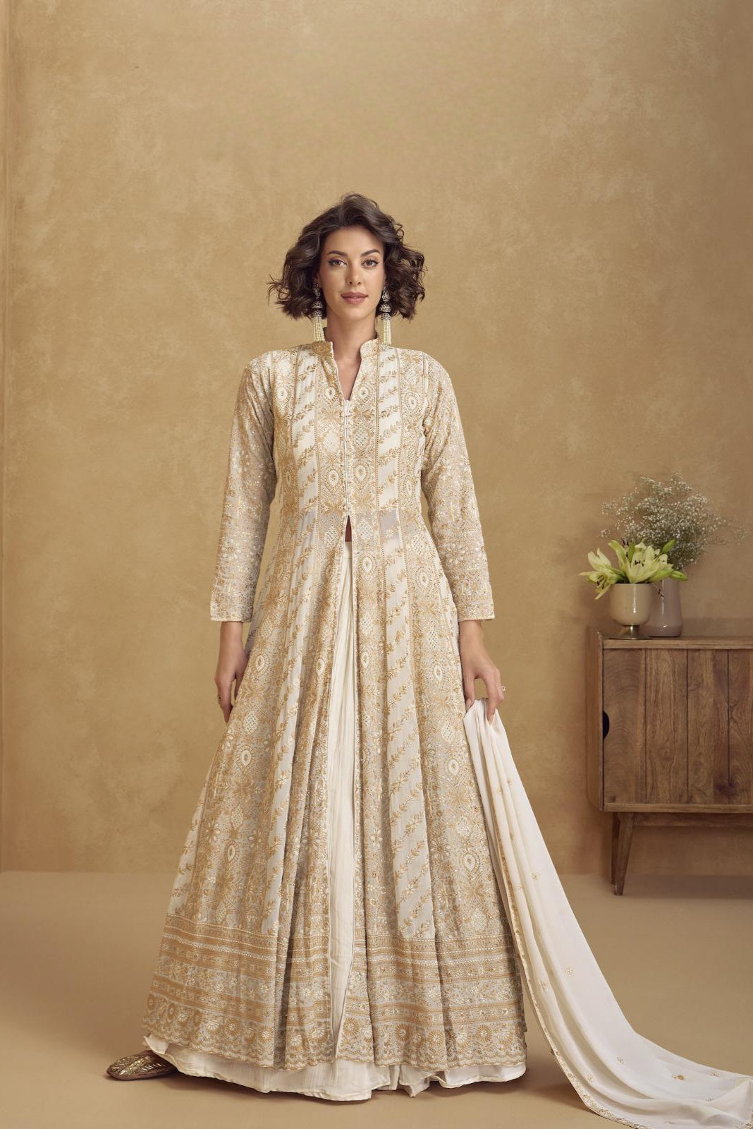 Floral Embroidered Premium gown LXGW0031