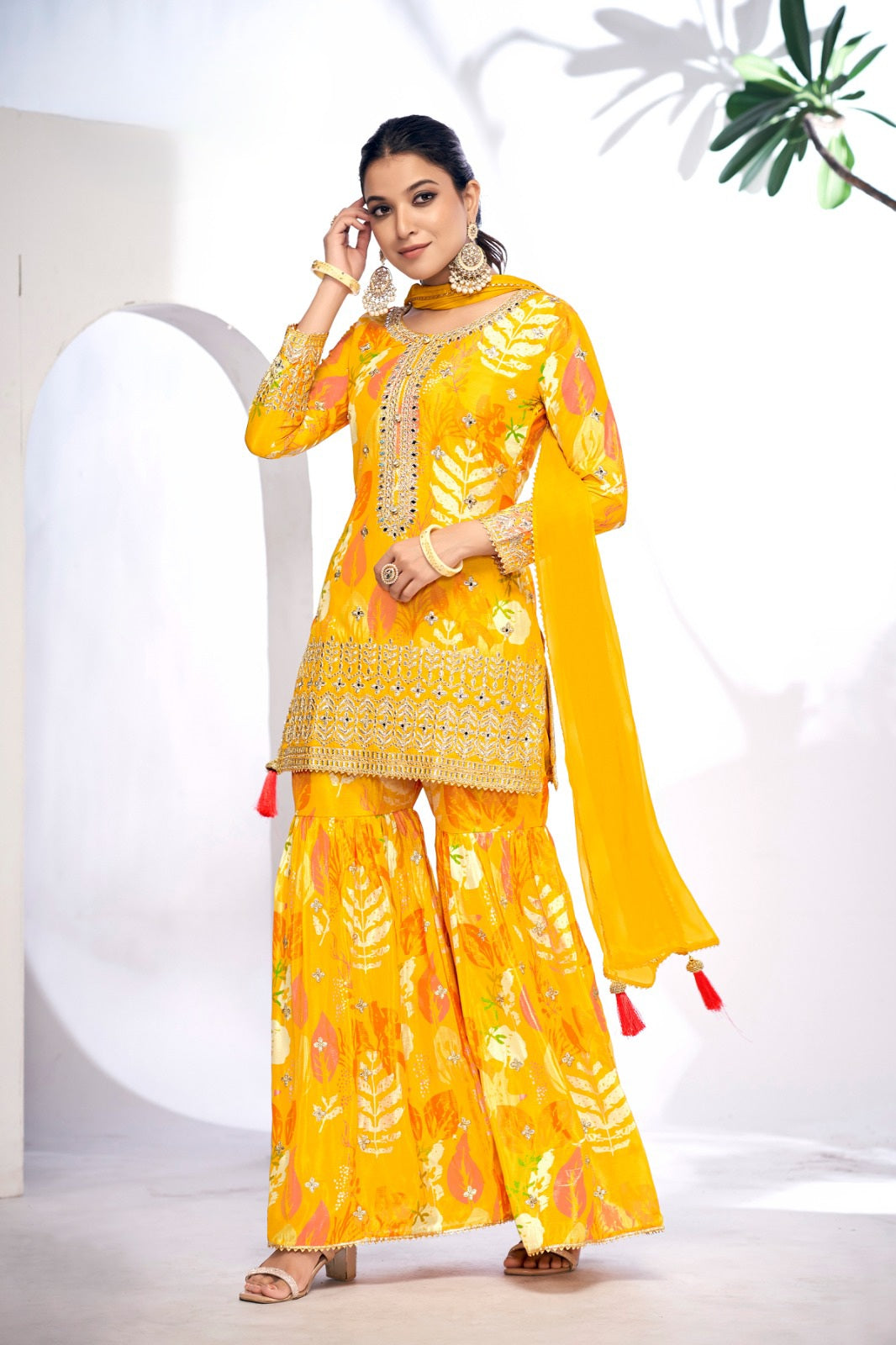 Finefeel Digital Printed Sharara Suit LXSR0043