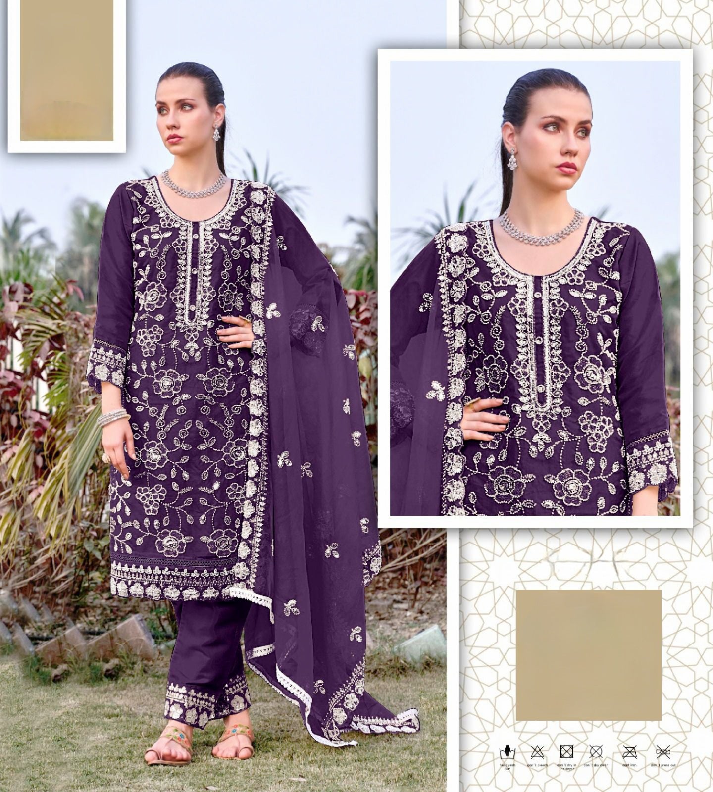 Gleam & Grace Embroidered Luxury Suit LXST0022