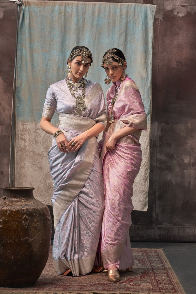 Pure Satin Handloom Saree LXSE0005