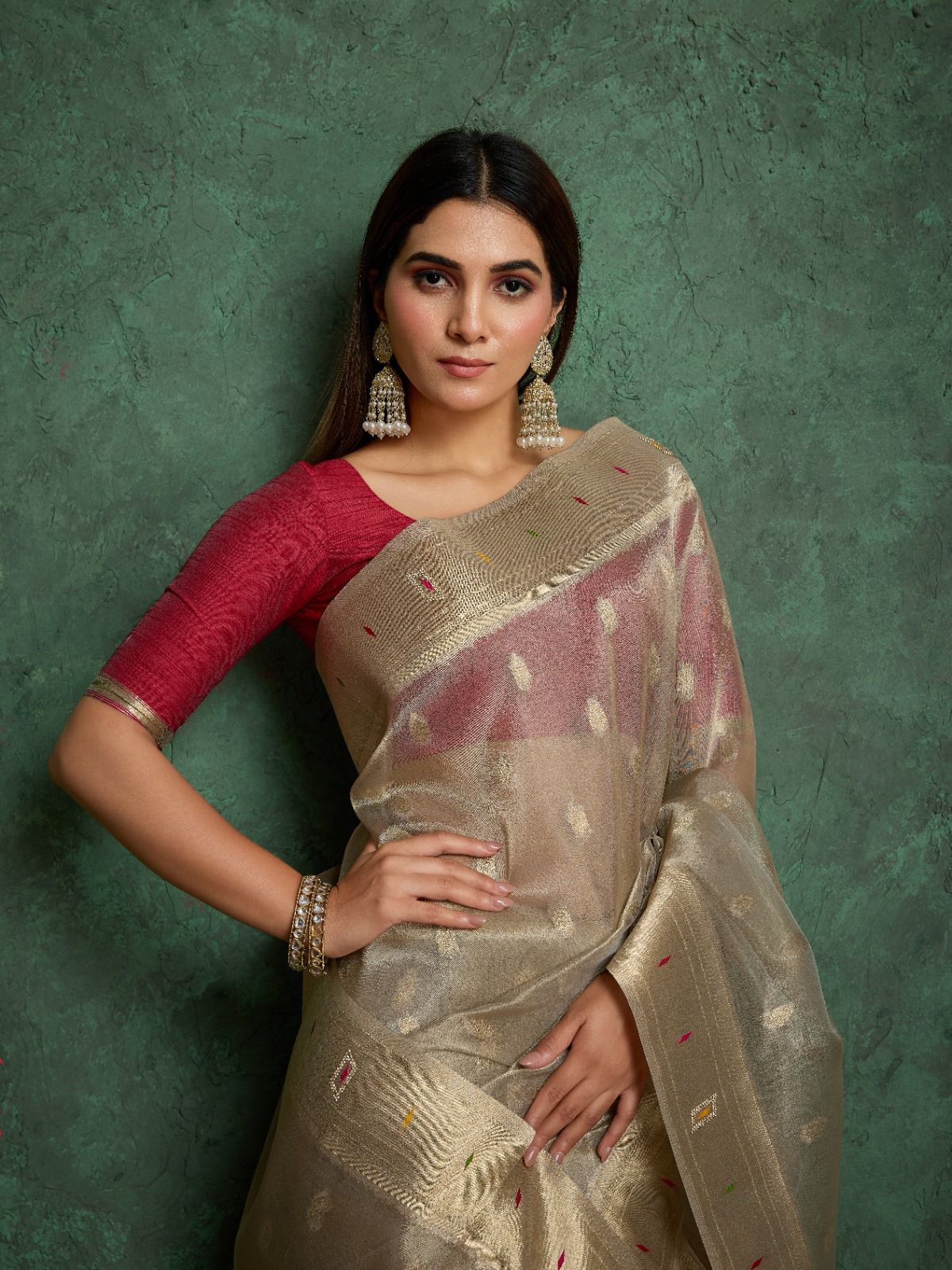 Pure Tissue Fab Jharkan Saree LXSE0011