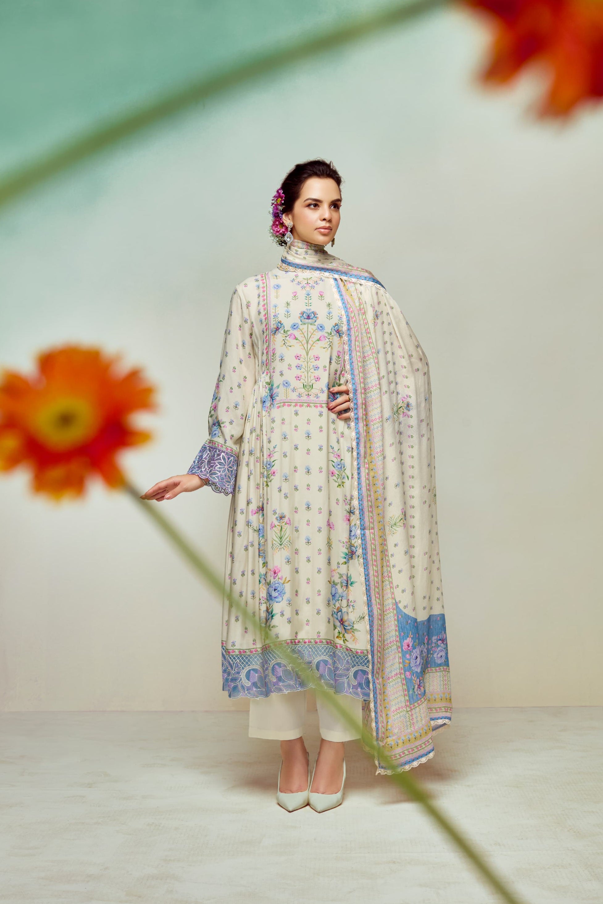 Elysian Lace Georgette Suit LXST0029