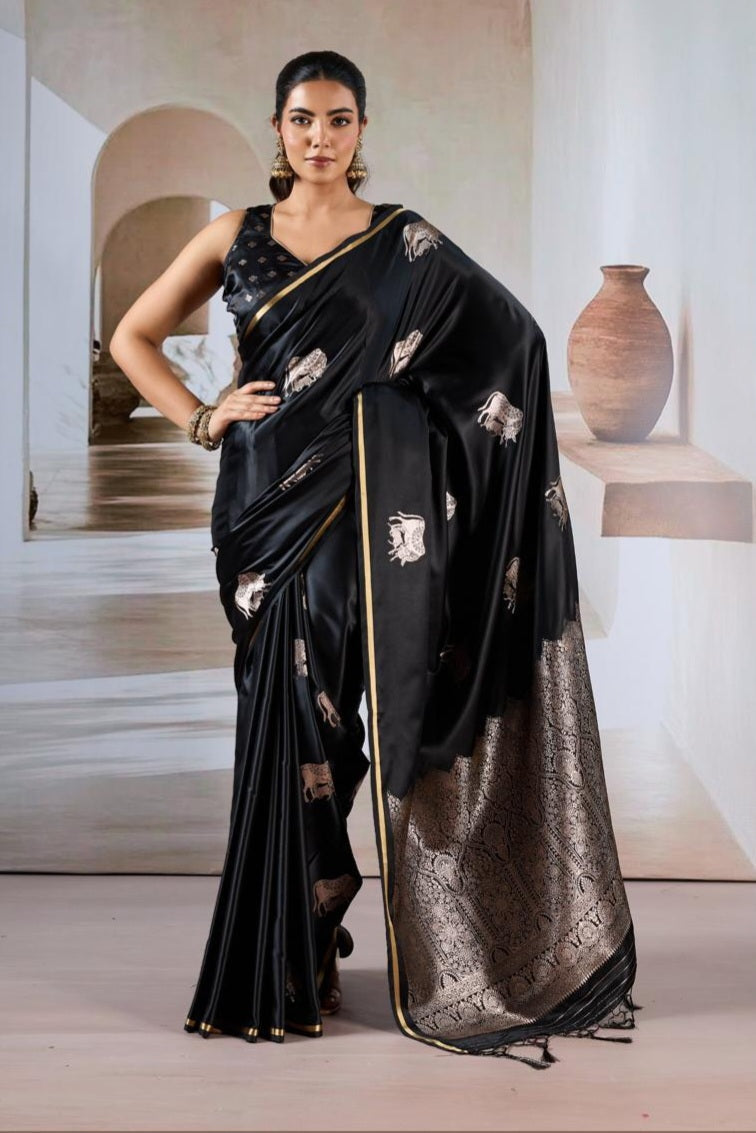 Pure Satin Handloom Saree LXSE0045