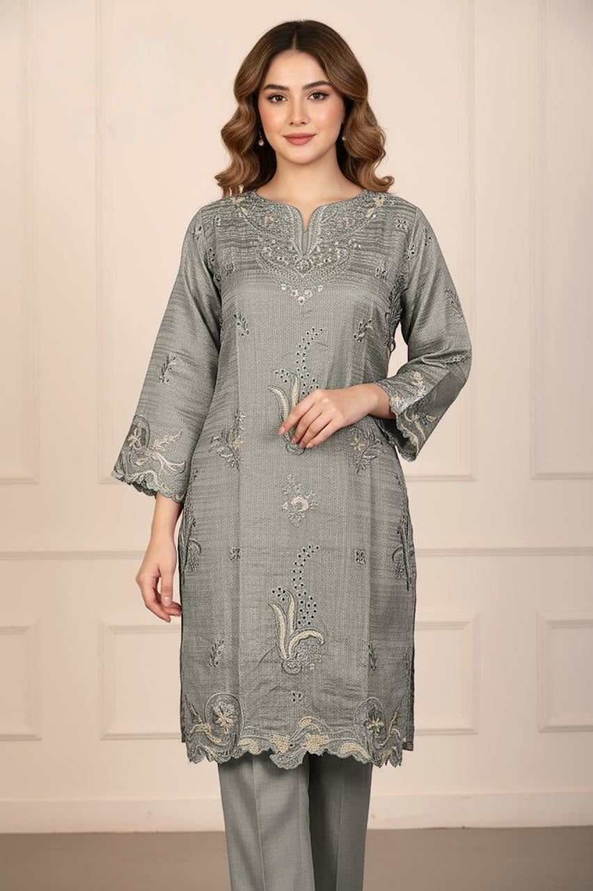 Stylish Torrento Slub with Gadhwal Bottom Suit Set EAST0059