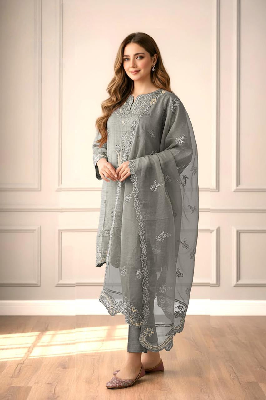 Stylish Torrento Slub with Gadhwal Bottom Suit Set EAST0059