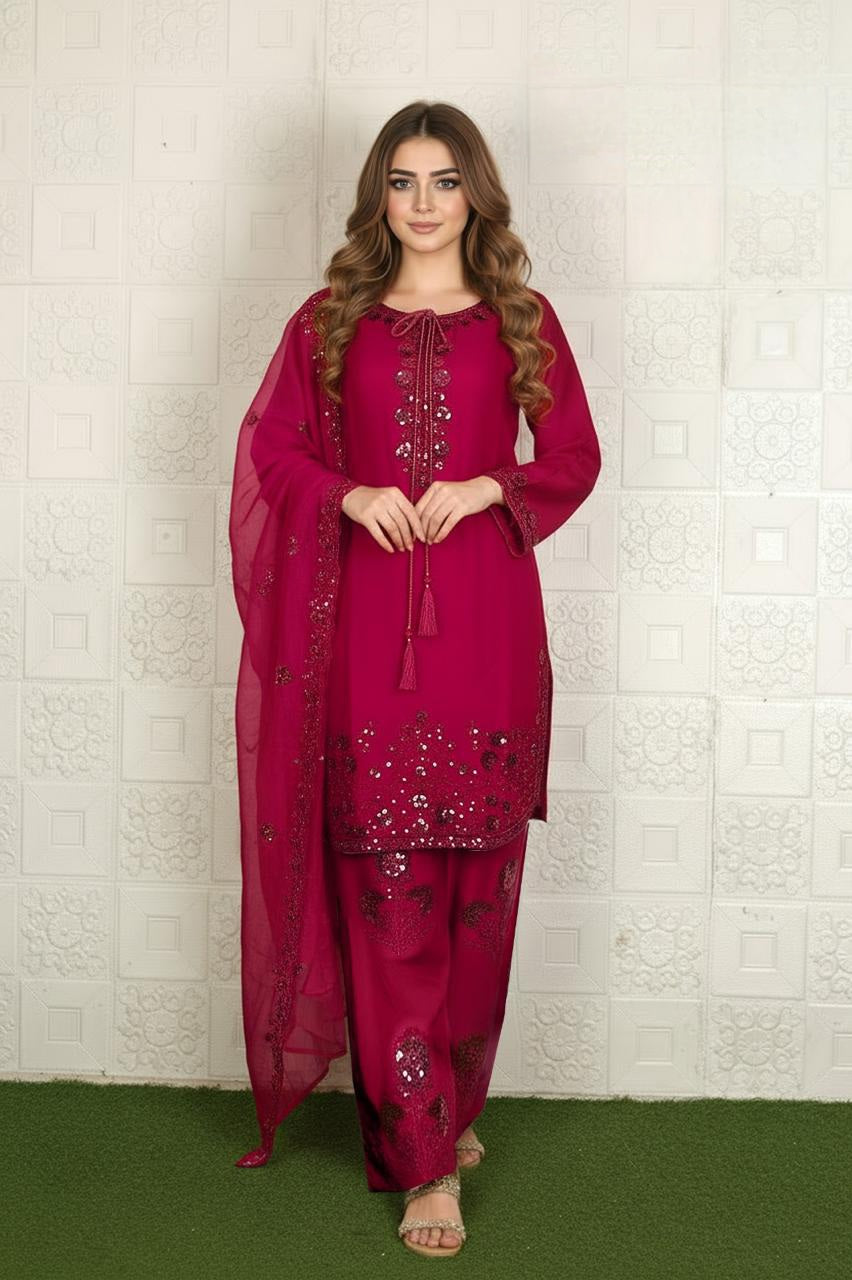 Satin Chiffon Suit Set EAST0061