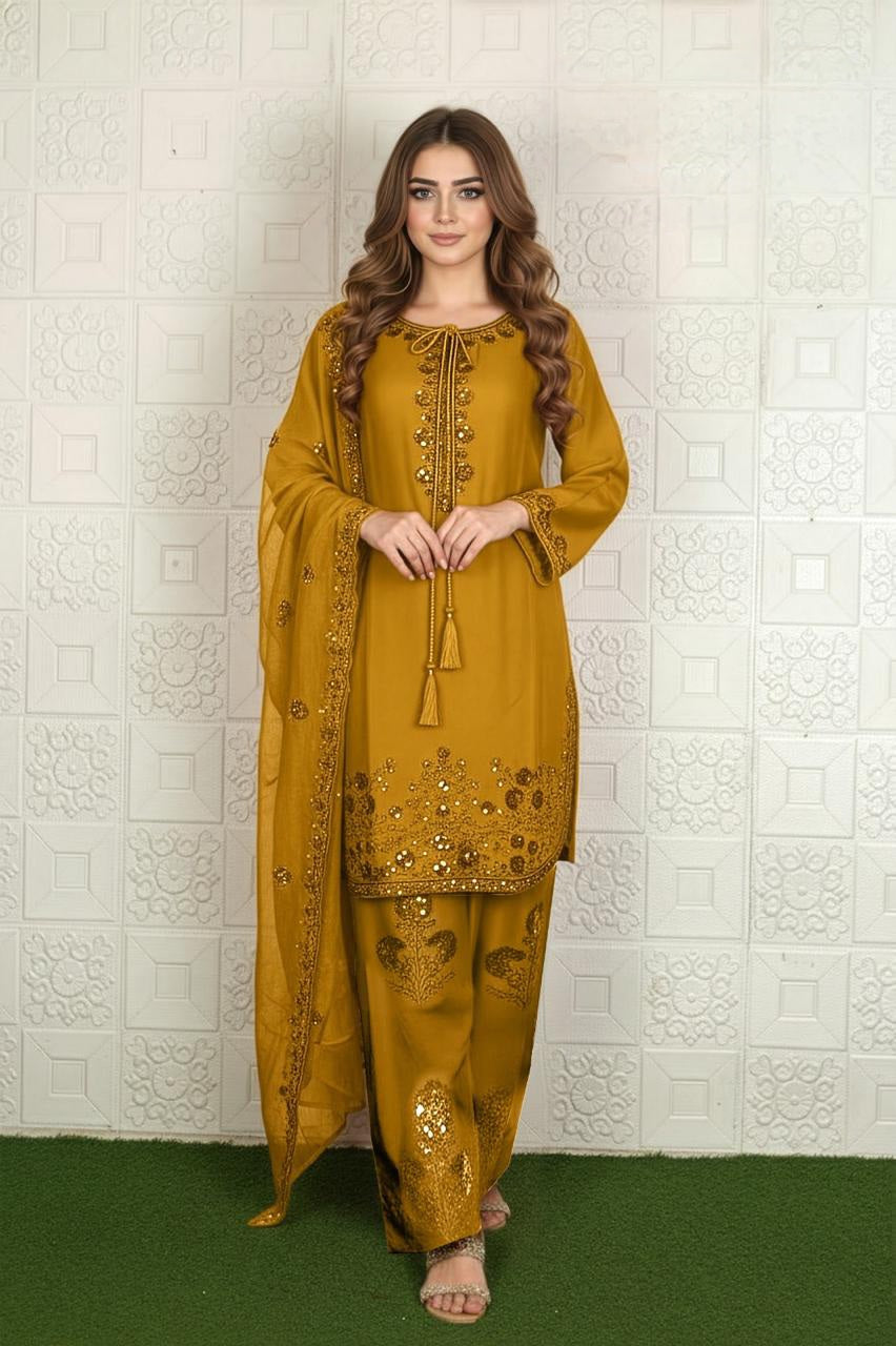 Satin Chiffon Suit Set EAST0060