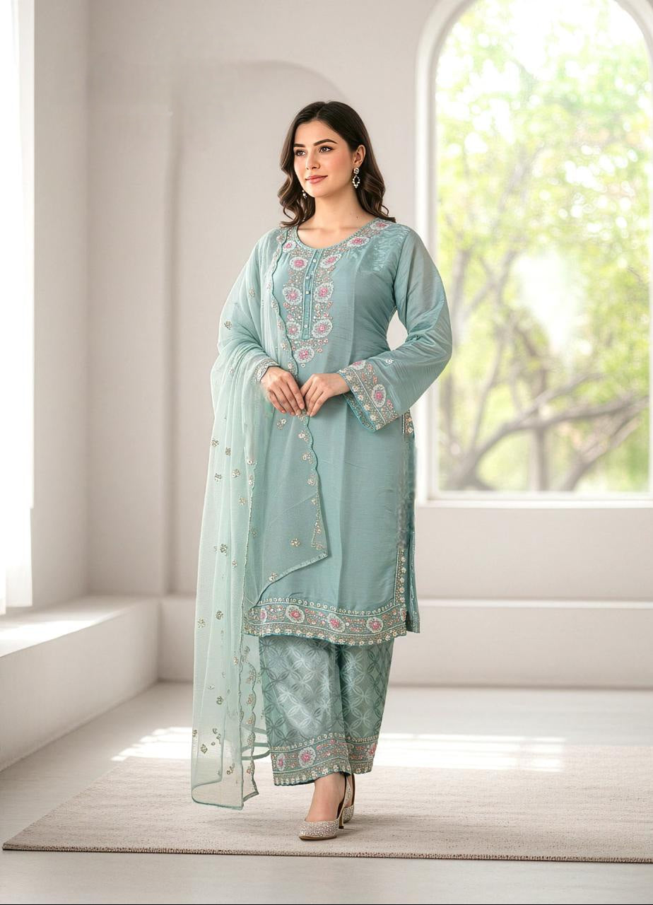 Designer Beads Work Tunic Suit Set EAST0062