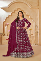 Checkered pattern Designer Gown EAGW0052