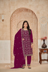 Faux Georgette Palazzo Suit Set with Dupatta EAST0015