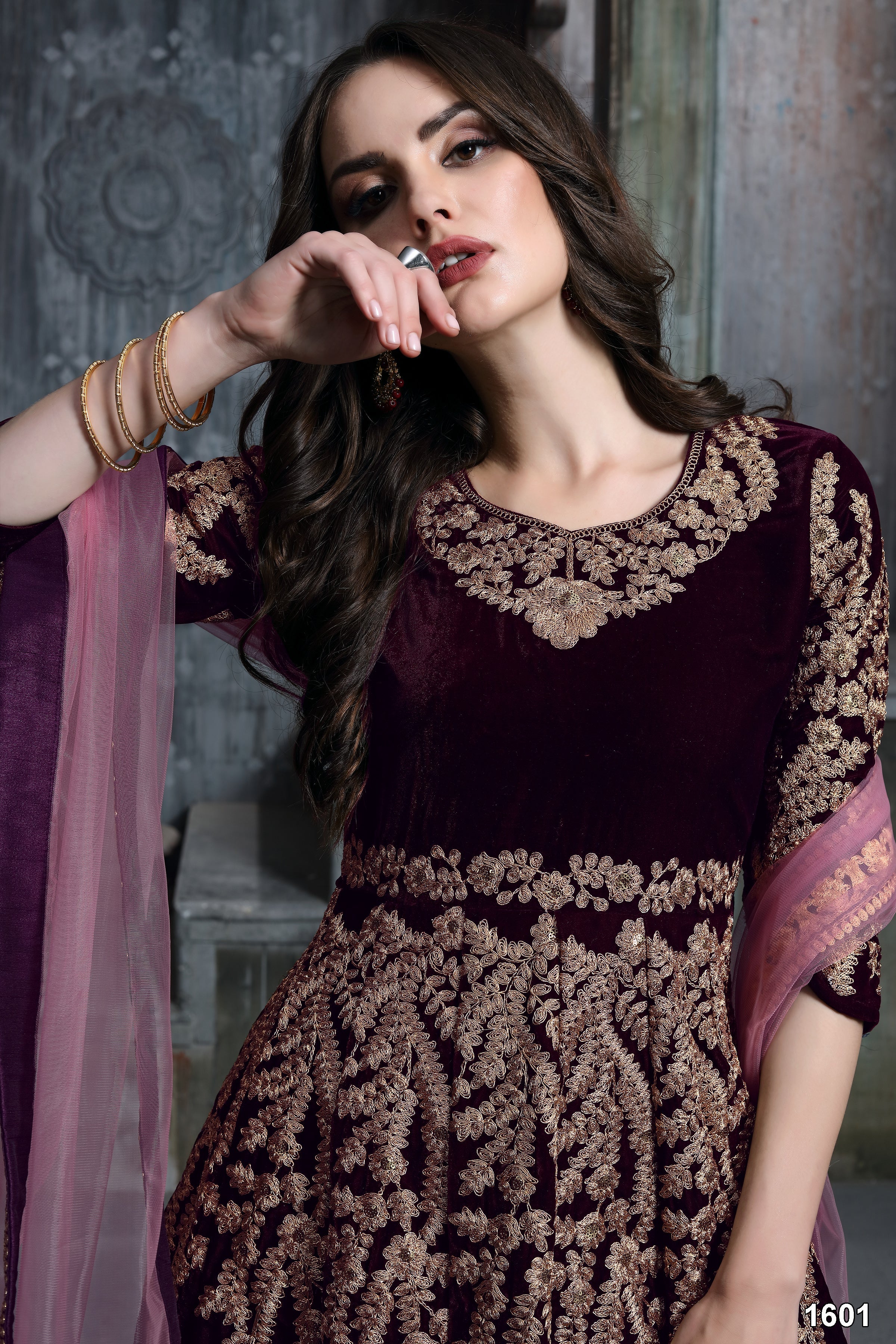 Velvet Embrace Designer Gown LXGW0001