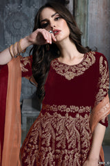 Velvet Embrace Designer Gown LXGW0001