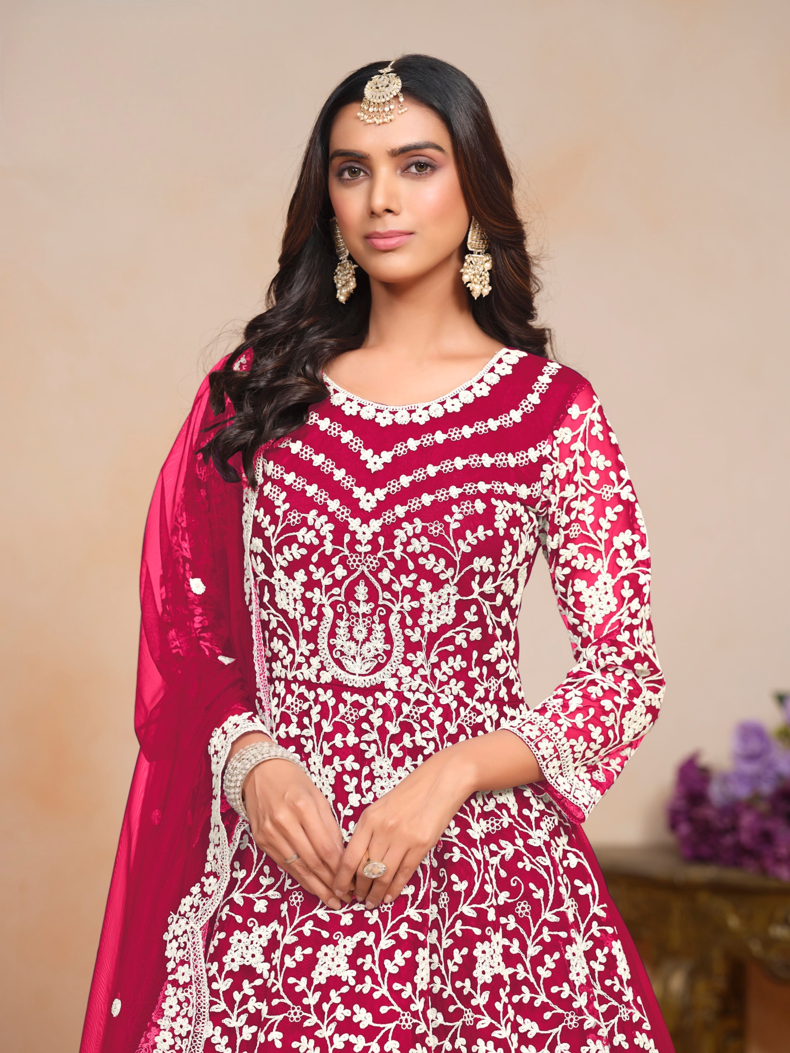 Netra Elegance Embroidered Net Gown EAGW0055