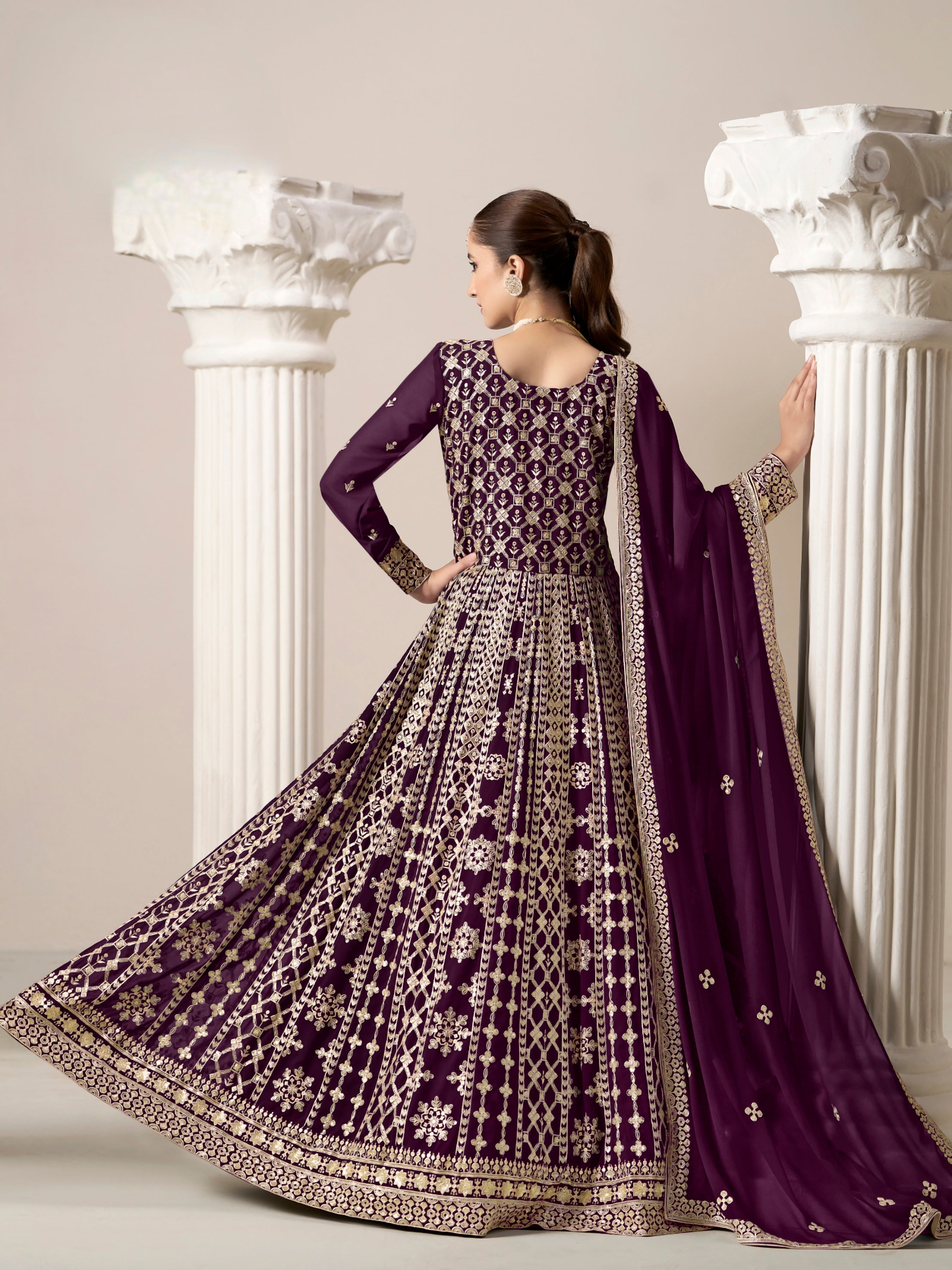 Faux Georgatte Designer Gown LXGW0002