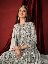 Faux georgette designer gown LXGW0009