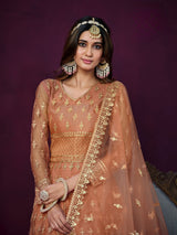 Embroidered Designer gown on net fabric LXGW0018