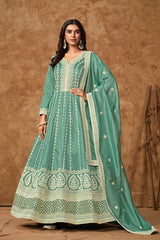 Silken Tranquil  Embroidered Gown LXGW0006