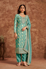 Dola Silk Jacquard Suit with Chinon Dupatta EAST0017