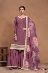 Sharara suit on roman silk EASR0061
