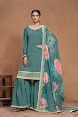 Sharara suit on roman silk EASR0061