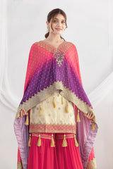 Premium Viscose Jacquard Mirror Work Sharara Set EASR0074