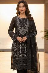 Premium Heavy Organza Top & Rayon Bottom Set with Organza Dupatta EAPK0100